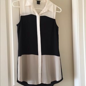 Ann Taylor Color Block Sleeveless Blouse